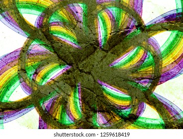 flower abstract line composition background, multicolored floral tetxture backdrop