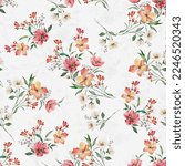 flower allover pattern with digital background