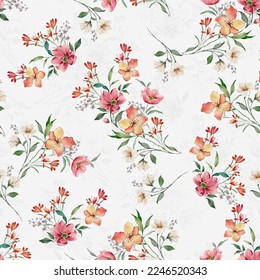 flower allover pattern with digital background