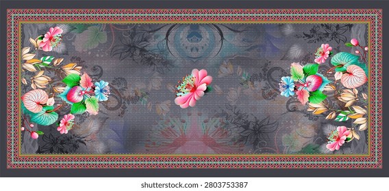 flower allover pattern with dusty background ORNA