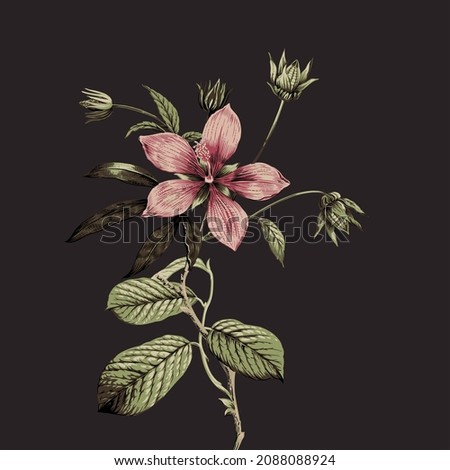 flower art illustration textile flower art stock illustration