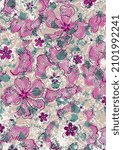 Flower Background. Trend fabric pattern for fashion