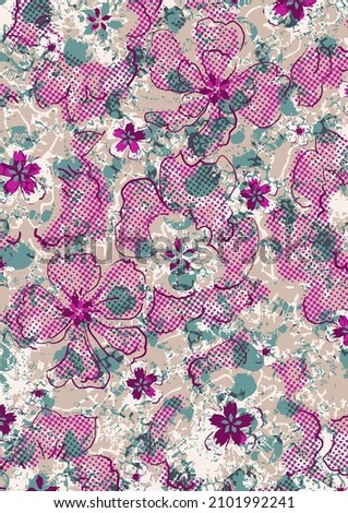Flower Background. Trend fabric pattern for fashion