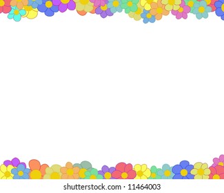 Flower Border On White Background Stock Illustration 11464003 ...