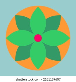 Flower Floor Tiles Soft Vibrant Colour Logo Icon