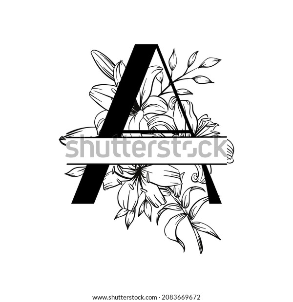 Flower Font Alphabet Made Art Flowers Stock Illustration 2083669672 ...