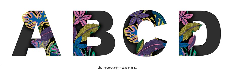 Flower Font Alphabet Tropical 