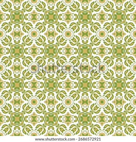 Flower with ikat seamless pattern 