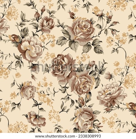 FLOWER AND LEAVES PATTERN TO BE USED IN TEXTILE DESIGNING