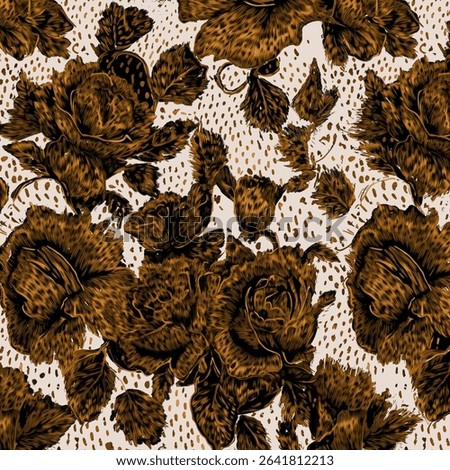 Flower and leopard mized.Elegant seamless pattern blending bold leopard textures with soft floral details. Perfect for fashion, home decor, and luxury designs. Stylish, premium, and eye-catching.
