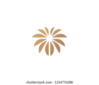 Flower logo design. Palm logotype symbol. 
