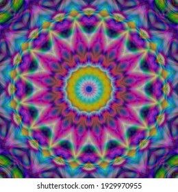 Flower Mandala. psychedelic background. Bright colorful patterns. Modern stylish texture. Beautiful illustrations.