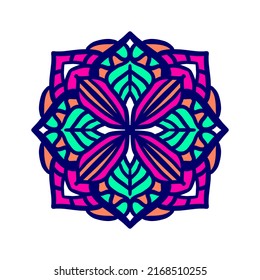 Flower Mandala. Vintage decorative elements. Oriental pattern,tribal ornaments illustration. Islam, Arabic, Indian, moroccan,turkish, pakistan, chinese, mystic, ottoman motifs. Coloring book page