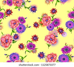 flower pattern with yellow background
