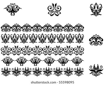 Flower Patterns Borders Vector Version Available Stock Illustration ...