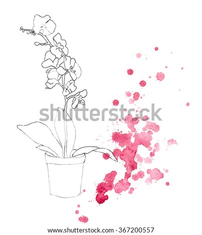 flower pot b watercolor painting can stock illustration 367200557 how to wrap flower pots with paper