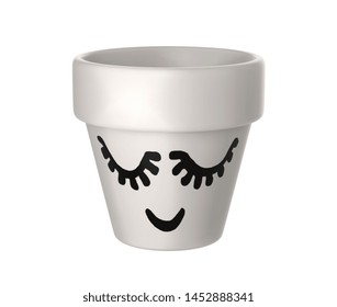 Flower Pot with Emoji design isolated on a Background

3D Illustration