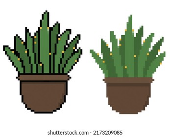 Flower Pot Pixel Art Plants Homemade Stock Illustration 2173209085 ...