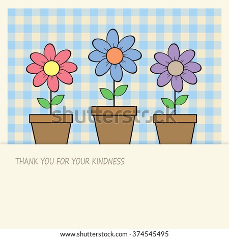 flower pots thank you your kindness stock illustration 374545495