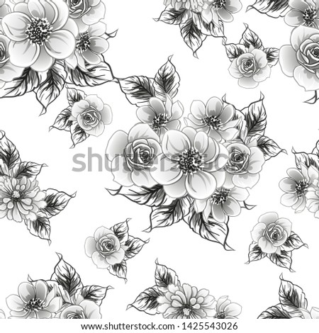 Flower print. Elegance seamless pattern.