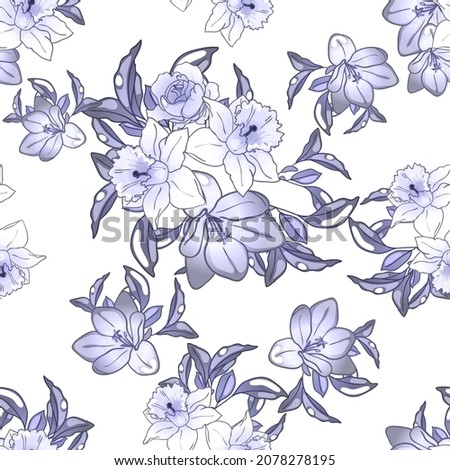 Flower print. Elegance seamless pattern.