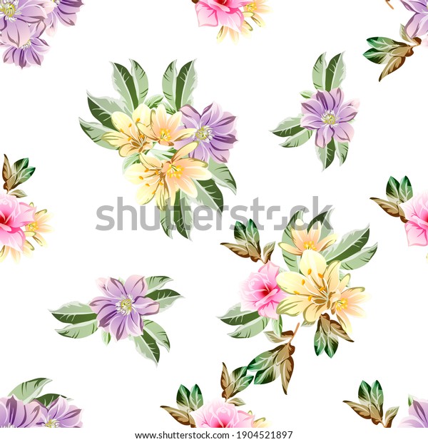 Flower print. Elegance\
seamless pattern.