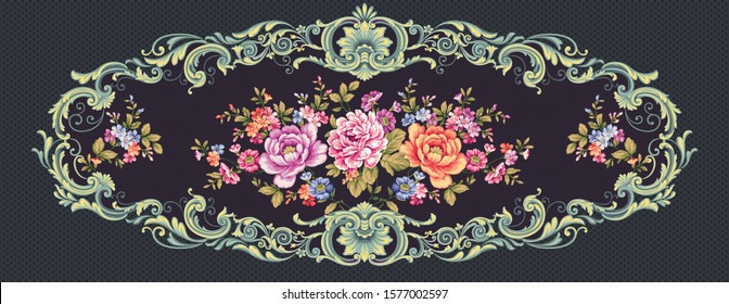 Flower Rose Tapestry Texture Pattern