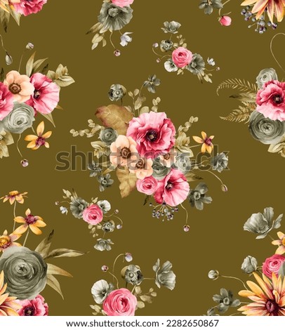 flower seamless textile pattern design for print and elegant floral abstract