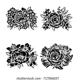 Beautiful Floral Cut File Elements Stock Vector (Royalty Free) 1442061239