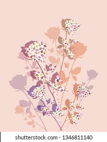 Watercolor Flowers On Blue Background Stock Illustration 1200871666 ...