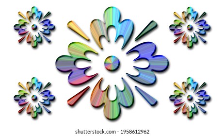 Flower type texture. Beautiful multicolor texture with transparent background