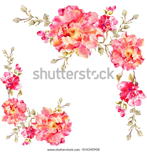 Flower Watercolor Background Floral Illustration Bouquet Stock Illustration