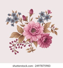 Flower watercolor illustration,Botanical floral background,Decorative flower pattern,Digital painted flower,Flower pattern for textile design,Flower bouquets,Floral wedding invitation template - Powered by Shutterstock