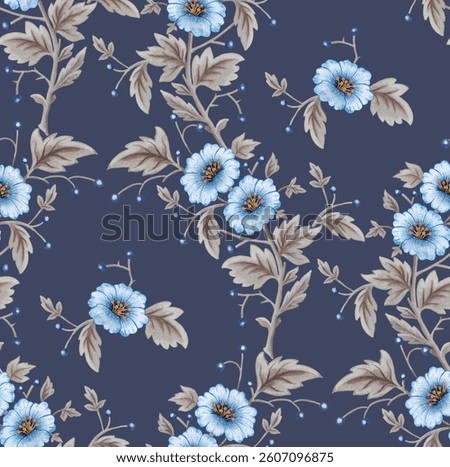 Flower watercolor seamless pattern element. Elegant texture for backgrounds, wallpapers, textile, wrapping.