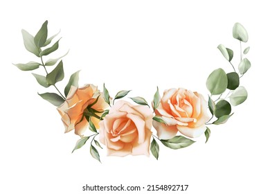 Flowers Bouquet Isolated On White Background. White Tropical Flowers With Green Leaves. Spring Floral Composition For Design