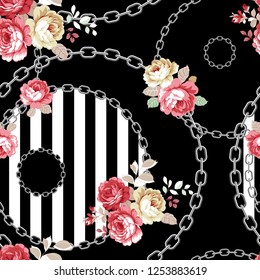 Flowers Chain Pattern Seamless Pattern Stock Illustration 1253883619 ...