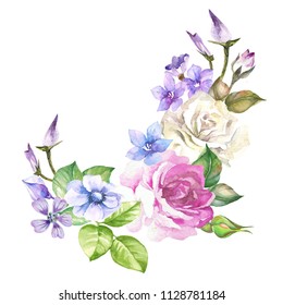 Elegant Flowers Leaves Flowers Art Design Stock Illustration 694592272