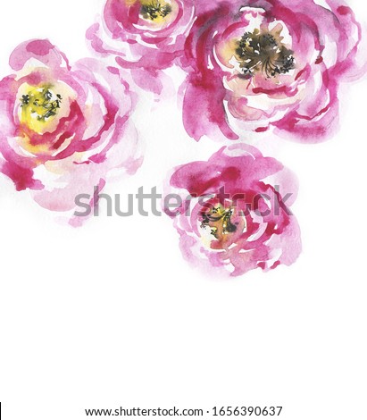 flowers. nature beauty background. illustration. watercolor painting