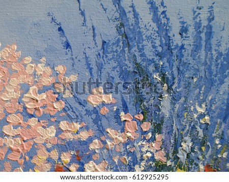 Flowers oil paintings, texture