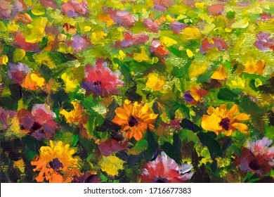 Flowers Paintings Monet Painting Claude Impressionism Paint Landscape Flower Meadow Oil