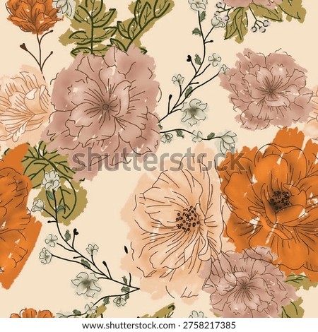 flowers roses pattern brown flowers pattern
