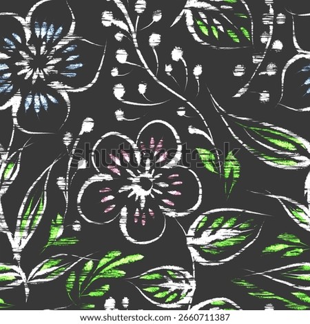 flowers seamless abstract pattern background fabric fashion design allover print wrapping paper digital illustration art texture textile apparel wallpaper 