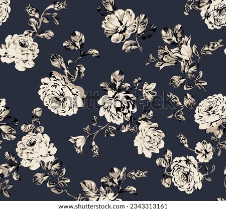 Flowers seamless pattern, big flowers , small floral, colorway color combo backgrounds , graphical texture. abstract ,vector illustration.