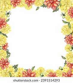 Flowers square frame and
