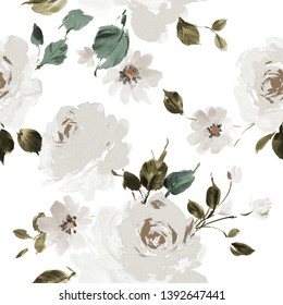 Flowers watercolor illustration.Manual composition.Seamless pattern.