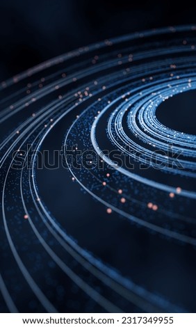 Flowing digital lines background, 3d rendering. Digital drawing.