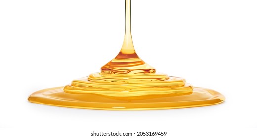 Flowing  golden oil or honey swirl - 3D illustration