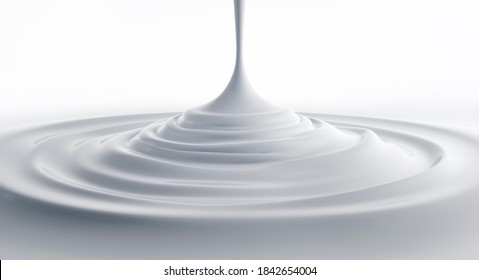 Flowing milk whirl  cream swirl - 3D illustration