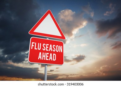 Flu Season Ahead Against Blue And Orange Sky With Clouds