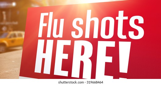 Flu Shots Here Against Blurry New York Street